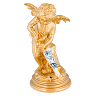 Cupid with Shirt, Blue Onion and Gold, H 29 cm