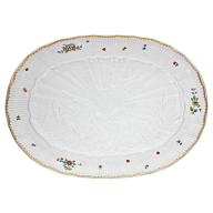 Platter, oval, Shape "Swan Service", Oriental strewn flowers, gold rim (Swan service), L 34 cm