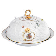 Serving bell with "oriental strewn flowers", Shape "Swan Service", H 20 cm