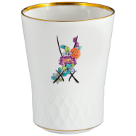 Champagne goblet, swords relief, Oriental Flowers, H 10,5 cm