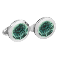 Cufflinks "The Original" green, 925 sterling silver