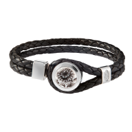 Leather Bracelet "The Original" black, 925 sterling silver