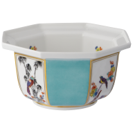 Dish, Blossom and bird motifs,black,red and copper colours,Lim. Masterpieces, Ø 16,5 cm