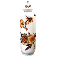 Vase, Flowerpainting after Boerner,peony, red, brown, gold,Lim. Masterpieces, H 49 cm