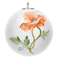 Ball, Wild poppy, red, white rim, Ø 5 cm