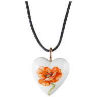 Pendant "Heart size M", Wild poppy, red, 2,2 x 1,8 cm