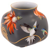 Vase I, Passionflower & Hummingbirds, lim. 25, Shape "nova", H 17,5 cm