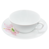 Tea cup & saucer, Shape "MEISSEN® Cosmopolitan", "Giant Bloom", Hibiscus, V 0,2 l