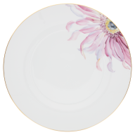 Dinner Plate, large, Shape "MEISSEN® Cosmopolitan", "Giant Bloom", Gerbera, gold rim, Ø 30 cm