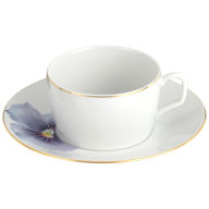 Coffee cup & saucer, Shape "MEISSEN® Cosmopolitan", "Giant Bloom", Pansy, gold rim, V 0,25 l