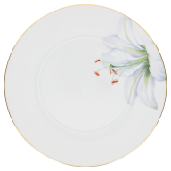 Starter- and Dessert Plate, Shape "MEISSEN® Cosmopolitan", "Giant Bloom", Lily, gold rim, Ø 22,5 cm