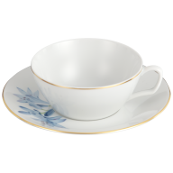 Tea cup & saucer, Shape "MEISSEN® Cosmopolitan", "Giant Bloom", African Lily, gold rim, V 0,2 l