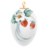 Easter egg, Woodland flora with insects, strawberry, H 5 cm