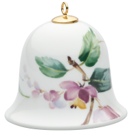 Bell, Woodland flora with insects, burning bush, white rim, H 5 cm