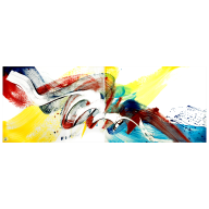 Wall picture Unique object Smoke Train, 52 x 138 cm