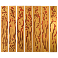 Wall painting "7 Graces", Unique piece Ahmad Moualla, 45 x 53 cm
