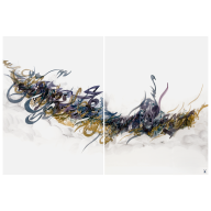 Wall painting "Untitled", Unique piece Khaled Al-Saai, 75 x 110 cm