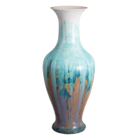 Vase blue-yellow, Crystal Glazes, H 80 cm