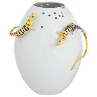 Object with Breakthrough and 3 Lizards, Unique Object, Silvia Klöde, H 24 cm