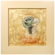 Wall picture Elephant, New Crystal Glaze World of Meissen, 53 x 53 cm