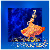 Wall picture Flaming Soul, New Crystal Glaze World of Meissen, 53 x 53 cm