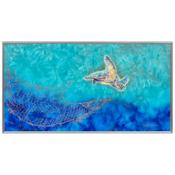 Wall picture with metal frame, New Crystal Glaze - Sea Turtle, H 34 cm