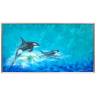 Wall picture with metal frame, New Crystal Glaze - Orcas, H 34 cm
