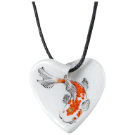 Pendant Swinging Heart, Koi, coloured with gold, 2,5 x 2,5 cm