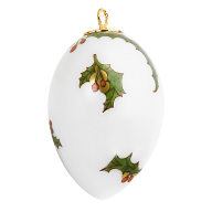 Easter egg, Holly, coloured and gold, white rim, H 4,5 cm