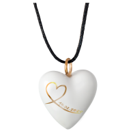 Pendant "Heart size L", Stylized heart with date in Gold, 2,4 x 2 cm, 2,4 x 2 cm