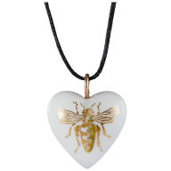 Pendant Heart big loop rose gold, Bee, 2,4 x 2 cm