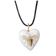 Pendant Heart medium, rose gold, Bee, 2,2 x 1,8 cm
