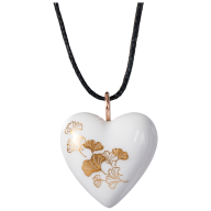 Pendant Heart big loop rose gold, Ginkgo, gold, 2,4 x 2 cm