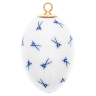 Easter egg, Trade mark, strewn swords, cobalt blue, white rim, H 5 cm