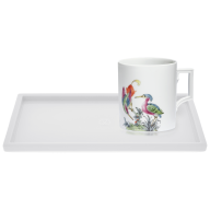 Home office set, 2-pcs, Mug "Fancy Birds", Platter "MEISSEN® Cosmopolitan" white