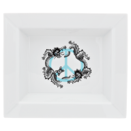 Dish medium, "Peace", turquoise, 16 x 13,5 cm