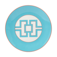 Starter- and Dessert Plate, Shape "MEISSEN® Cosmopolitan", Royal Palace, Miami Style with red contour, Ø 22,5 cm