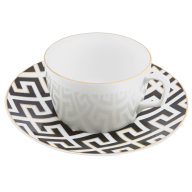 Coffee cup & saucer, Shape "MEISSEN® Cosmopolitan", Royal Palace, black with golden contour, white rim, V 0,25 l