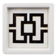 Dish, Shape "MEISSEN® Cosmopolitan", Royal Palace, black with golden contour, white rim, 9 x 9 cm