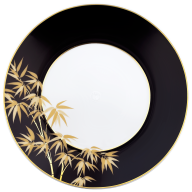 Starter- and Dessert Plate, Shape "MEISSEN® Cosmopolitan", "Golden Bamboo", black, Ø 22,5 cm