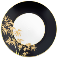 Dinner Plate, small, Shape "MEISSEN® Cosmopolitan", "Golden Bamboo", black, Ø 24 cm
