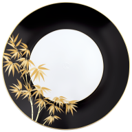 Dinner Plate, large, Shape "MEISSEN® Cosmopolitan", "Golden Bamboo", black, Ø 30 cm