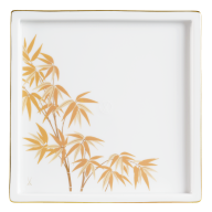 Platter, Shape "MEISSEN® Cosmopolitan", "Golden Bamboo", 17 x 17 cm