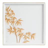 Platter, Shape "MEISSEN® Cosmopolitan", "Golden Bamboo", 21 x 21 cm