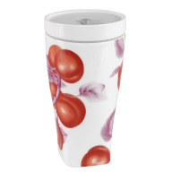 Coffee to go mug with porcelain lid, Shape "nova", Apricot, V 0,35 l
