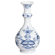 Vase, Shape "New Cutout", Blue Onion, white rim, H 16 cm