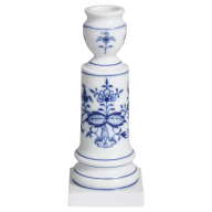 Candlestick, Shape "New Cutout", Blue Onion, white rim, H 14 cm