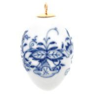 Easter egg, Blue Onion, white rim, H 5 cm