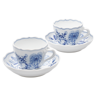 Espresso set, Shape "New Cutout", Blue Onion, white rim