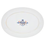 Platter, oval, Shape "No 41", Noble Blue, double leaf, L 36 cm